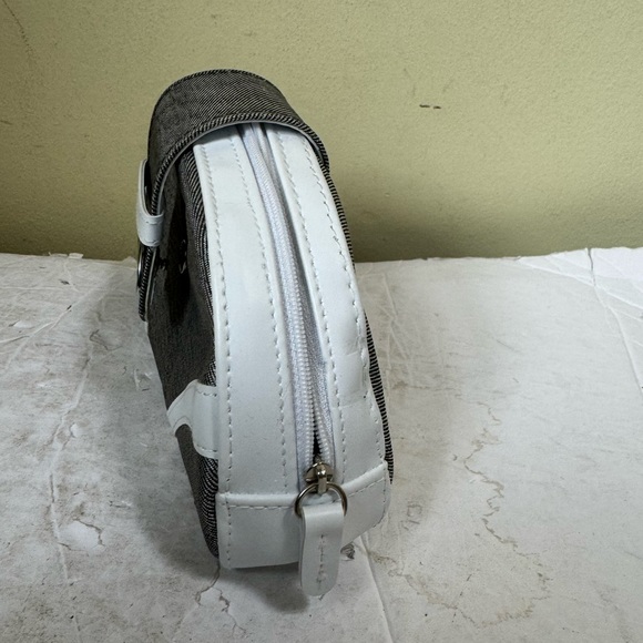 Dior Beauty NEW Canvas Faux Leather Clutch Cosmetic Makeup Bag Logo Zip Parfum - Picture 6 of 15